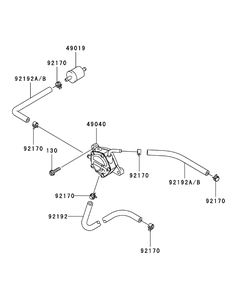 Kawasaki Fxt00v-Bs04 Fuel Tank And Fuel Valve Diagram and Parts List for S7237-KW 53CI8DU8050-37HP Cub Cadet Lawn Tractor